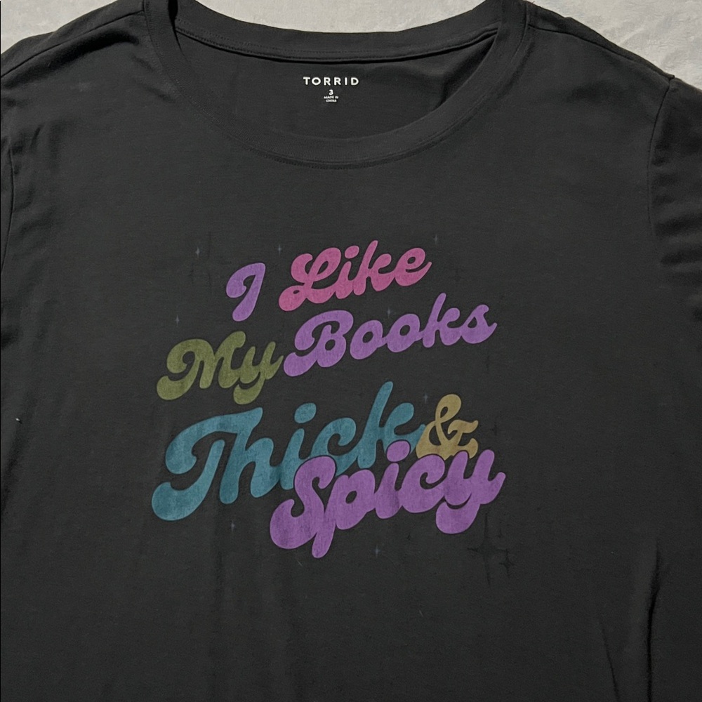 torrid Black Short-Sleeve Graphic Tee with Multi-Color Retro Script - Picture 3 of 5